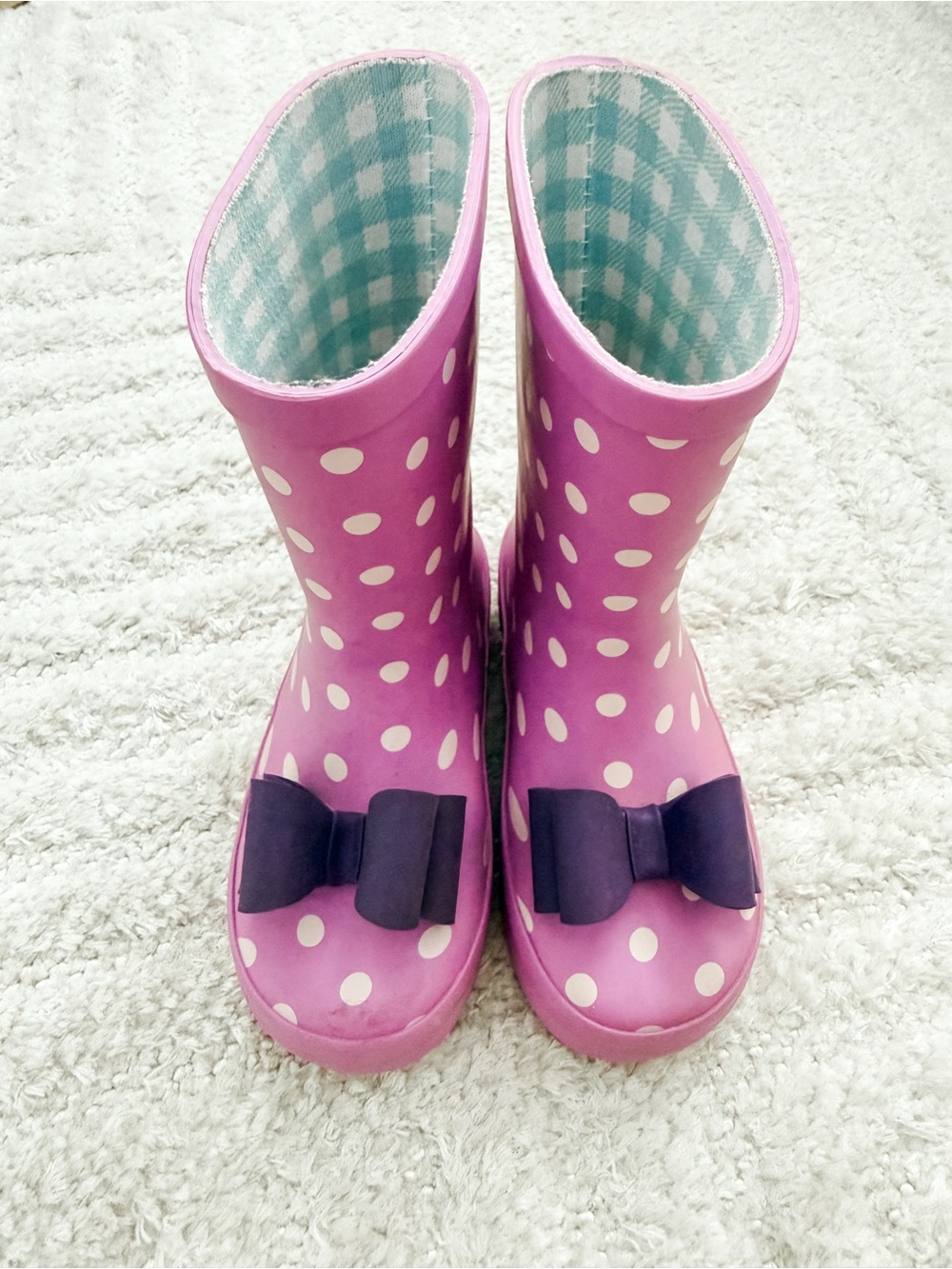 Toddler Girl’s SweetHoney Lavender Purple Polka Dot Rain Boots - Size 9